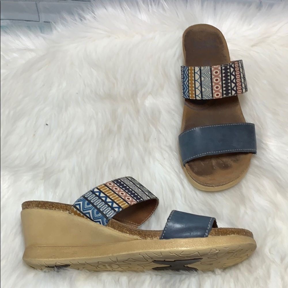 Wanda Panda Wedge Sandals Mules Size 39/8